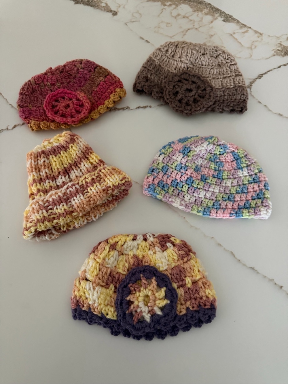 Handmade Crochet Baby Hats - Multicolor